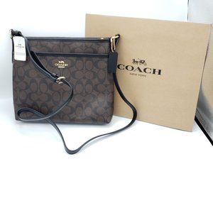 NWT Coach Signature Zip File Crossbody Bag